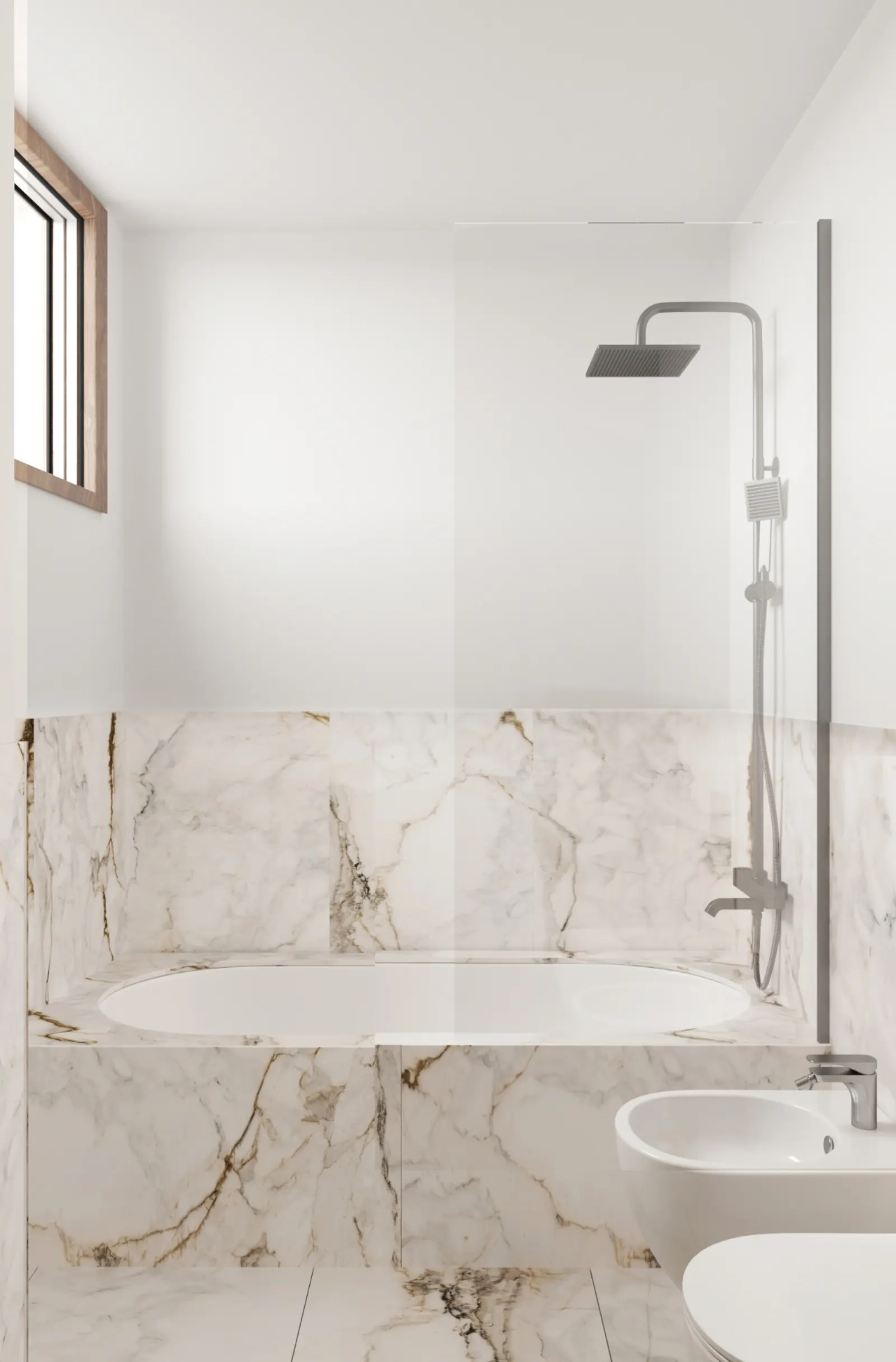 Bagni moderni — marmo, design e luce naturale