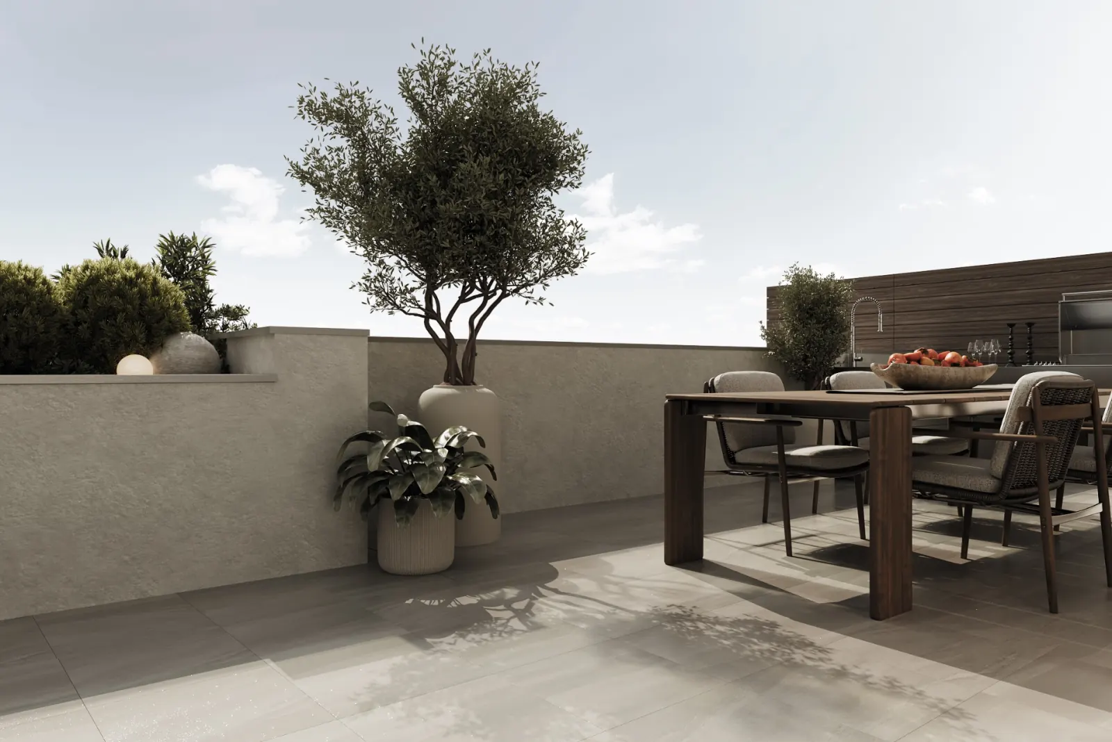 Terrazza panoramica sul tetto con barbecue — il tuo cielo privato